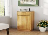 10-Gallon Woodgrain Tilt-Out Trash Can Cabinet with Wave-Textured Drawer & Pull-Out Bin 42935514
