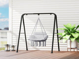 Hanging Hammock Swing Chair with Large Cushion, Steel Frame, Indoor Outdoor, 265 lb Capacity 73995872