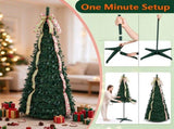 6ft Collapsible Pop Up Christmas Tree Artificial PVC Xmas Tree with Satin Ribbons & Bow Unlit 22632042