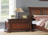 Rubber Wood 2 Drawers Nightstand in Antique Cherry Finish B016P251353