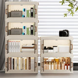 1 Piece Four Tier Folding Organizer with Lid and Door on Wheels, Collapsible Plastic Small 76616134