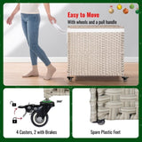 Laundry Hamper With Lid PE Rattan Powder Coating Frame Clothes Hampers with 02 Removable Bags, W2391P167709
