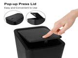 2 Pack Plastic Trash Can with Press Top Lid, 2.6 gal Modern Garbage Can, Small Wastebasket for 71173807