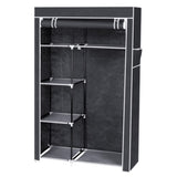 ZNTS 64" Portable Closet Storage Organizer Wardrobe Clothes Rack with Shelves Gray 48294238