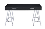 Coleen Black High Gloss & Chrome Finish Writing Desk B2726P315589