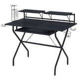 Black Computer Desk with Keyboard Tray B062P184548