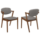Dark Walnut and Grey Dining Chair B062P153712