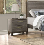 ZNTS Contemporary Styling 1pc Nightstand of 2x Drawers w Antique Bar Pulls Two-Tone Finish Wooden Bedroom B01167247