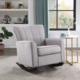 Light Grey Rocking Chair with Track Arm B062P215454