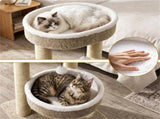 24 Inch Compact Cat Tree with 2 Plush Perches, Jute Rope Scratching Posts & Hanging Toy Ball, Stable 52371012