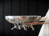 14.2x14.2x10.8" Silver Decorative Aluminum Bowl with Twig Stand W2078P489710