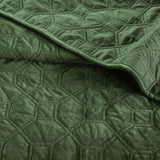 3 Piece Velvet Quilt Set Green King/Cal King B03597557