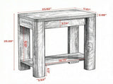 23.6 Inch Farmhouse End Table with Storage Shelf, Wooden Side Table 18133458