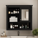 32'' Bathroom Wall Cabinet with Mirror, Wall Mounted Medicine Cabinet with 4 Shelves, Mirrored Door N710P254922B