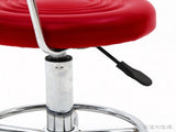 Round Shape Adjustable Salon Stool with Back and Line Red 80978423