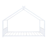 Full Size Metal House Bed, White MF305893AAK