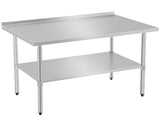 Profeeshaw Stainless Steel Prep & Work Table, 30x48 Inches, with Backsplash and Adjustable W1422P252477