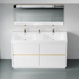 60" Freestanding Bathroom Vanity with Sink, Bathroom Storage Vanity Cabinet with Stone Resin W1573P211197