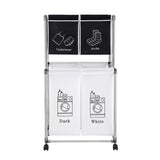 ZNTS Laundry Basket 2 Tier Clothes Sorter with 4 Removable Bags to Organize Clothes, With Four Wheels, 68926337