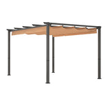 ZNTS 10' x 13' Aluminum Patio Pergola with Retractable Pergola Canopy, Backyard Shade Shelter for Porch, W2505P155205