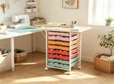 8-Drawer Rolling Storage Cart, Foldable Multifunctional Organizer Cart with Lockable Universal 42961416