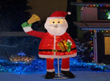 6FT Lighted Santa Claus Holding Bell Christmas Yard Decorations, Pre-lit Pull Up Santa with 200 Warm 76027268