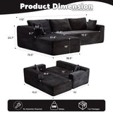 Compression Sectional Couch with Comfy Chaise, Boneless L Shape Sofa with Deep Seat, Minimalist 97457428