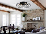 15.7'' Low Profile Bladeless Ceiling Fan with Lights Kit and Remote 6 Wind W3775P385462