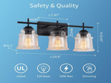 3-Light with Clear Glass Satin Shade Unique Hand-make Lampshade Industrial Indoor Light Fixture E26 48219886