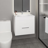 One door Batroom Vanity Hatta, Two Drawers and Open Shelf, Includes Hardware, White B200P313683