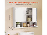 Bathroom Wall Cabinet with 2 Doors and Adjustable Shelf, Wall-Mounted Storage Organizer for 28412213