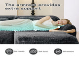 2-seater Modular Sectional Sofa Couches,Soft Fluffy Plush Fabric Bottom Anti-Slip Design,32D High W714P380187