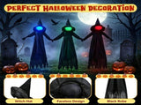 3 Pack Halloween Yard Stakes Set, Color Changing Lighted Heads with Timer, Black Robe 86989038