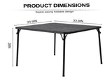 34" Folding Card Table, Square Portable Game Night Dining Table for Camping, Black 22061872