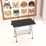 ZNTS 36" Professional Dog Pet Grooming Table Adjustable Heavy Duty Portable w/Arm & Noose & Mesh Tray W20608920