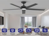 52 inch Ceiling Fans with Lights, Large Air Volume Ceiling Fans with Reversible Quiet DC Motor and 33664919