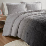 King/Cal King Ombre Shaggy Long Fur Comforter Mini Set B03595983