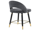 Grey and Black Open Back Counter Height Stools B062P145580