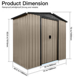 ZNTS Outdoor storage sheds 4FTx6FT Apex roof brown with Sliding Doors W1350P232286