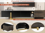 VIBE HAUS 66.7'' Light Luxury TV Stand for TVs up to 70 Inches, Modern TV Cabinet with Metal Legs, 1 N724P321446B