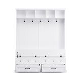 ON-TREND Elegant Wide Hall Tree with 5 Hooks, Versatile Entryway Lift Top Storage Bench with 2 N721P234409K