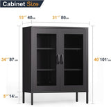 Metal Storage Cabinet with Mesh Doors and Shelves,Multipurpose Storage Rack, 3-Tier Office T3421P336344