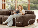 2-seater Modular Sectional Sofa Couches,Soft Fluffy Plush Fabric Bottom Anti-Slip Design,32D High W714P380147