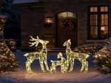 3pcs 2.4FT 2D 4.5V 3.60W Family Elk Iron Frame Courtyard Elk Decoration 55066775