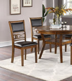 ZNTS Dining Room Furniture Walnut Rubber wood MDF Round Table 1pc Table w Shelve B01156001