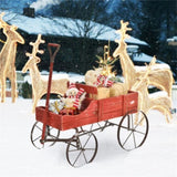 Wooden plant frame with wheels, red planting pot 33342235