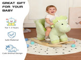 Kids Dinosaur Rocking Horse Ride-On Toy for Toddlers 18-36 Months, Plush Rocker with Jingle Bells 75639532