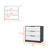 Smokey Oak and White 3-Drawer Dresser B06280496