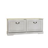 Shoe Storage Bench with 2 Flip Drawers and Adjustable Shelf for Entryway, Hallway, Bedroom-Antique W1120P290636