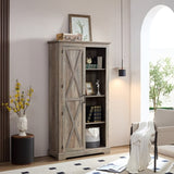 Tall Storage Cabinet Barn Door Storage Country Wood Rustic Farmhouse Pantry Cupboard Barn Door W2275P149117